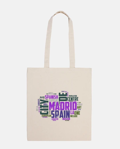 Bag madrid jersey city typography handy tote handbag