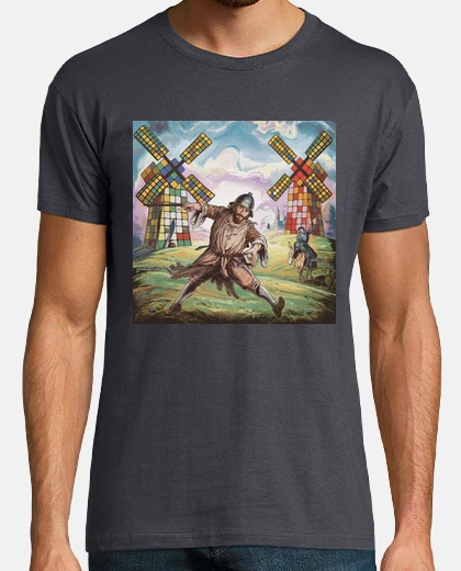 T-shirt magic cube and don quixote sancho