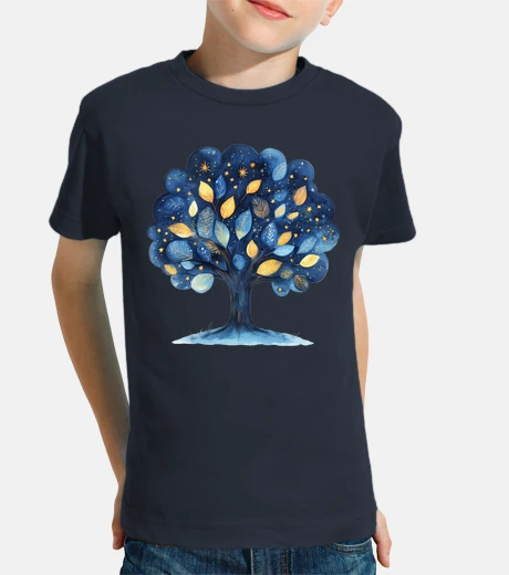 Kids magic tree with yellow leaf