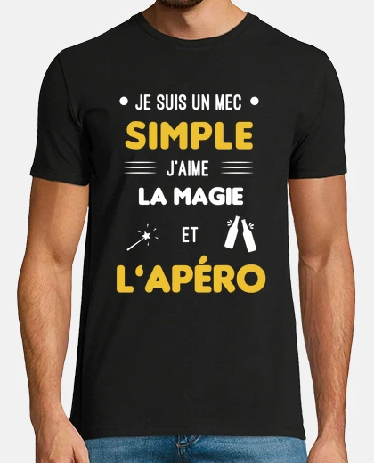 Tee-shirt magie et apero mec simple
