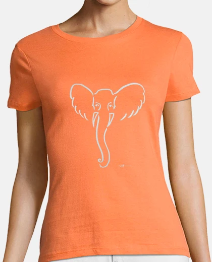 T-shirt maglietta dell&#39;elefante bianco donna