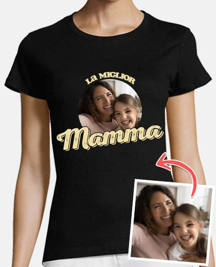 T-shirt maglietta la miglior mamma con foto personalizzabile