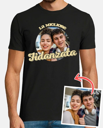 maglietta la migliore fidanzata con foto personalizzabile