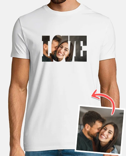 maglietta love con foto personalizzabile
