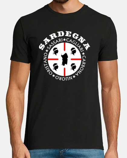 T-shirt Maglietta souvenir Sardegna, con mappa