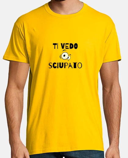 T-shirt Maglietta uomo ti vedo sciupato nero