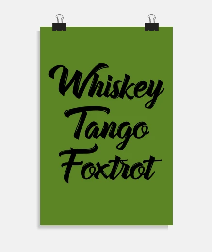 Poster maglietta wtf whisky tango volpe trot c