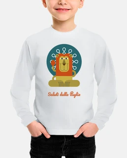 Maglietta bambini maniche lunghe unisex con Leone