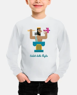 Maglietta bambini maniche lunghe unisex con Zeus di Ugento