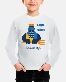 Maglietta bambini maniche lunghe unisex Poseidone