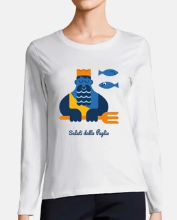 Maglietta donna maniche lunghe con Poseidone
