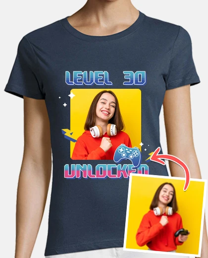 T-shirt magliette level 30 con foto personalizzabile