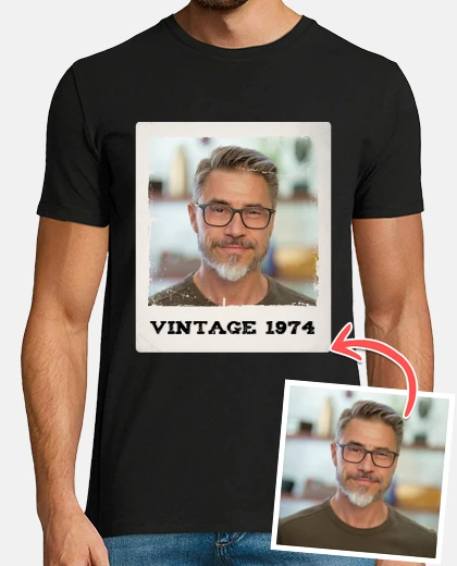 T-shirt magliette polaroid vintage con foto personalizzabile