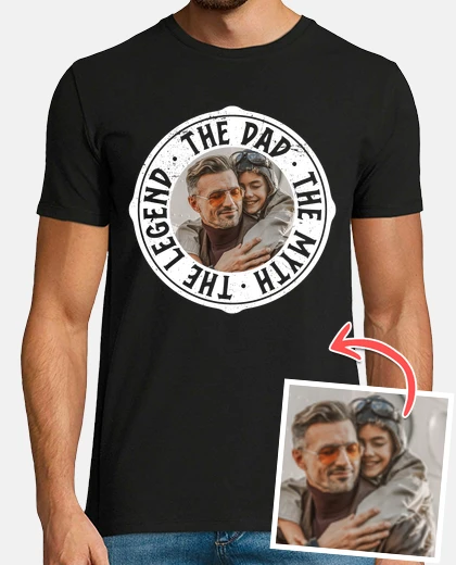 T-shirt magliette the dad the myth the legend con foto personalizzabile