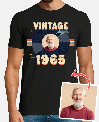 T-shirt magliette vintage 1965 foto personalizzabile