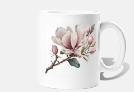 magnolia fiore fiori botanico personalizzabile tazza tè caffè