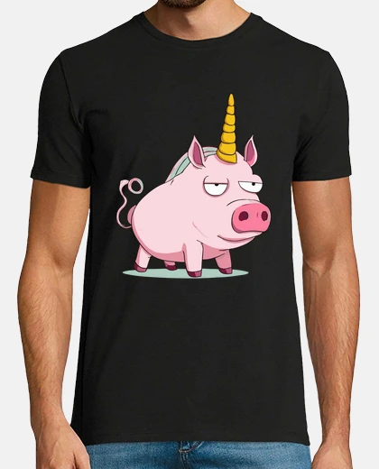 T-shirt maiale - unicorno