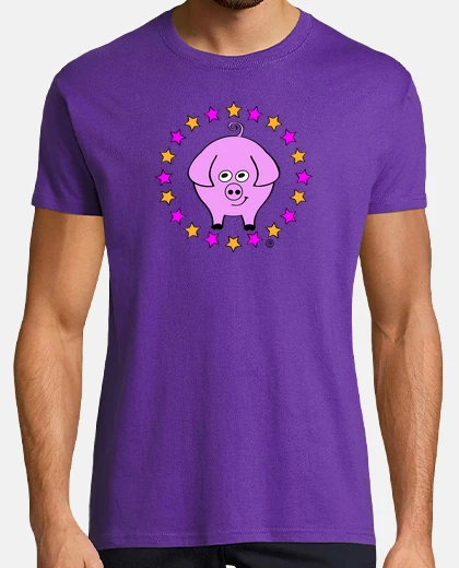 T-shirt maiale rosa