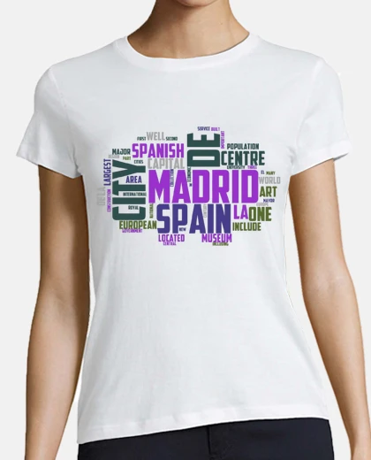 Tee-shirt maillot Madrid typographie de la ville