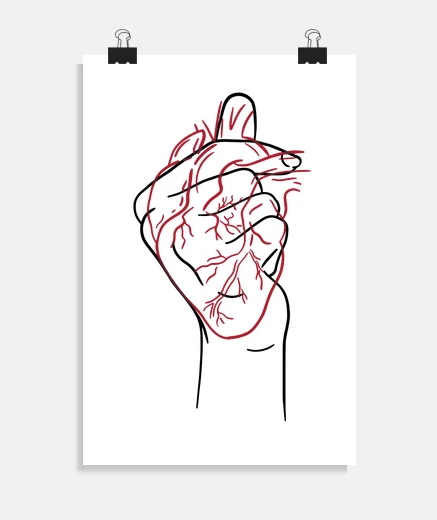 Poster main de coeur - affiche