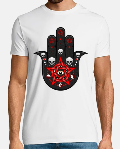 Tee-shirt main de Hasma porte-bonheur gothic magie 
