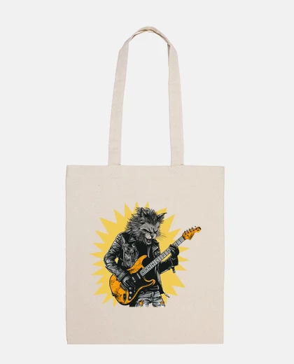 Bag Maine Coon Cat Rocker Playing Guitar