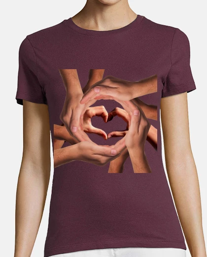 Tee-shirt mains solidaires coeur intégration inclusion 