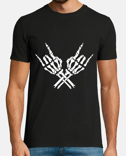 Tee-shirt mains squelettes signe hard rock , festival 