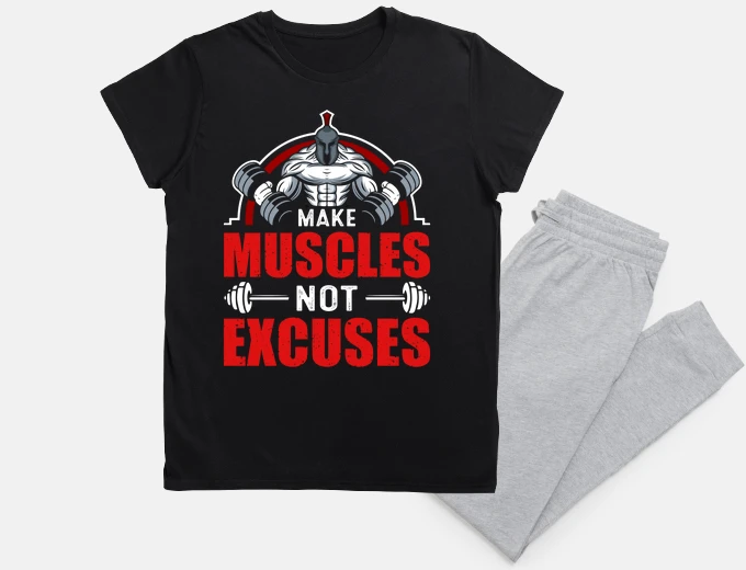 Pajama Make Muscle No Excuses