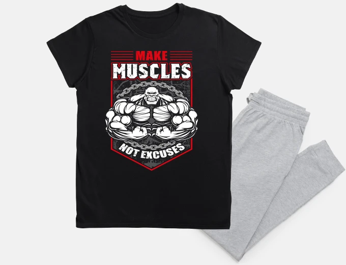 Pajama Make Muscle No Excuses