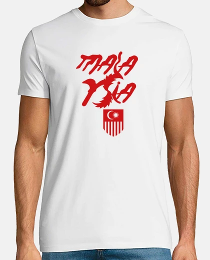 T-shirt malesia ma le ia text shield