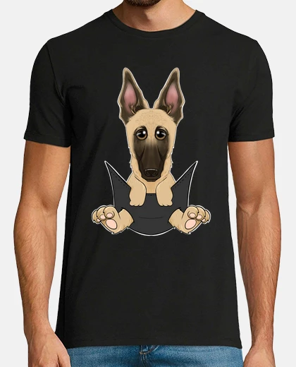 T-shirt malinois cucciolo in tasca i carino mal