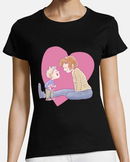 Playera mamá e hijo, día de la madre, cuello en v