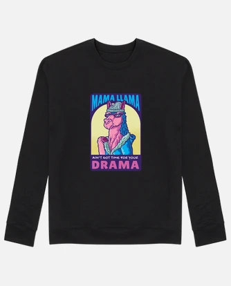 Mama llama no time for drama funny mom hoodie tostadora