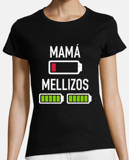 Camiseta mamá batería baja mellizos