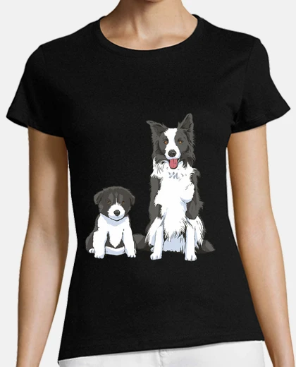 Tee-shirt Maman Border Collie et son bébé , so cute, trop mignon , 