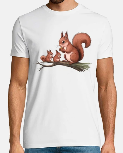 Tee-shirt maman écureuil et ses petits émotion 
