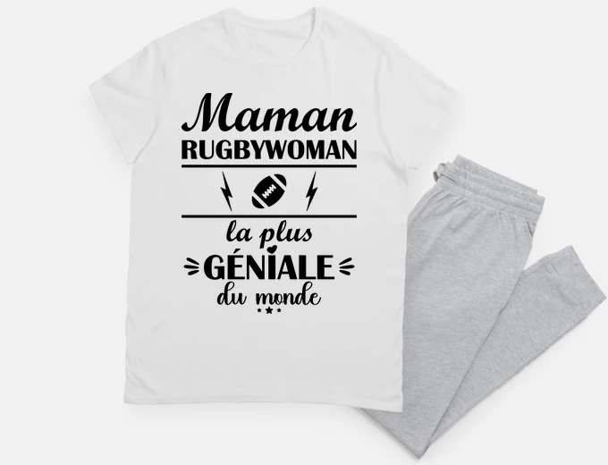 Pyjama Maman rugbywoman, rugby