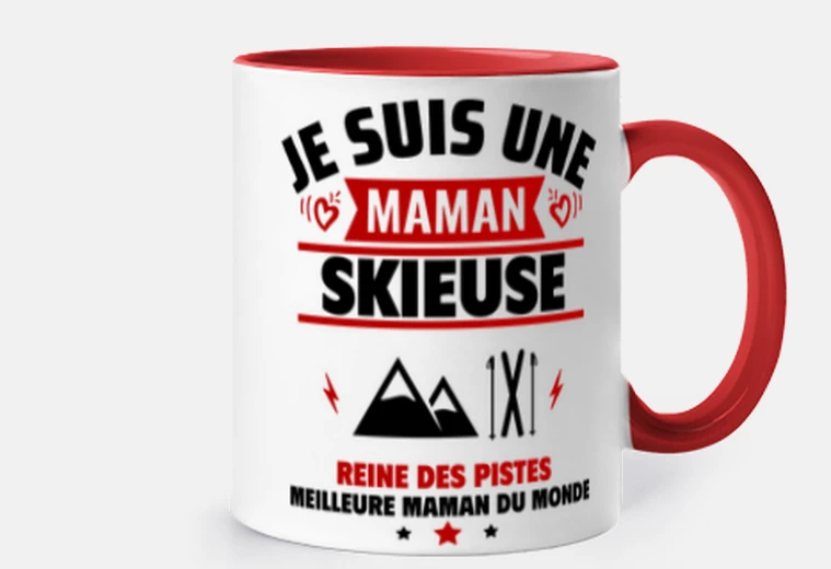 Mug Maman skieuse, fête des mères