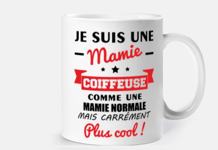 Mug mamie,coiffeuse,coiffure,cadeau,drôle