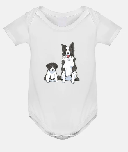 Abbigliamento mamma border collie e il suo bebè , così carino, bebè troppo carino,