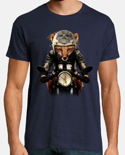 T-shirt man - fox biker