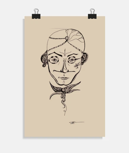 Poster man clock - poster