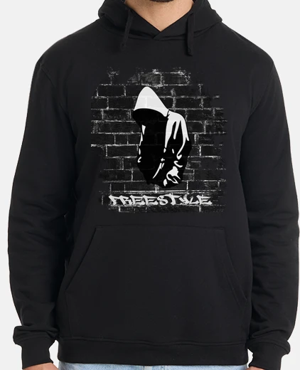 Hoodie man, hoodie, black, freestyle