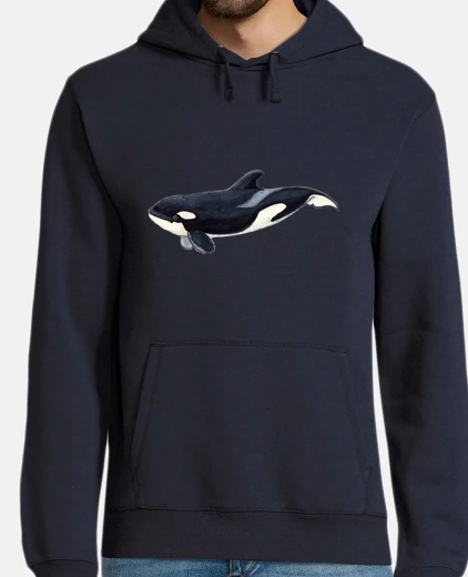 Hoodie man orca pullover sweatshirt, navy blue