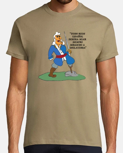 T-shirt man, short sleeves, khaki, extra quality blas