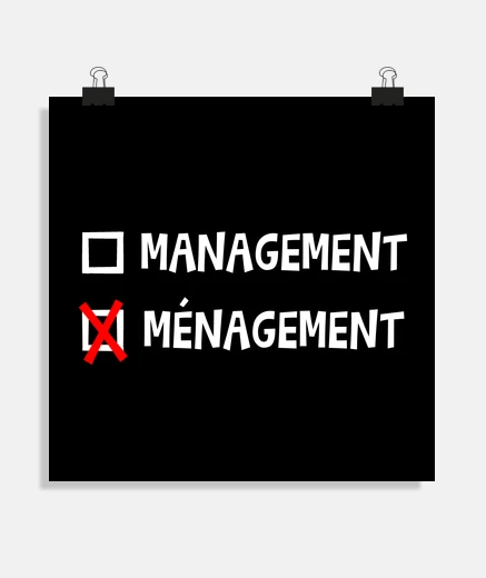 Poster management or housekeeping work vacatio