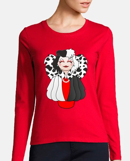 Tee-shirt manches longues cruella de vil kokeshi