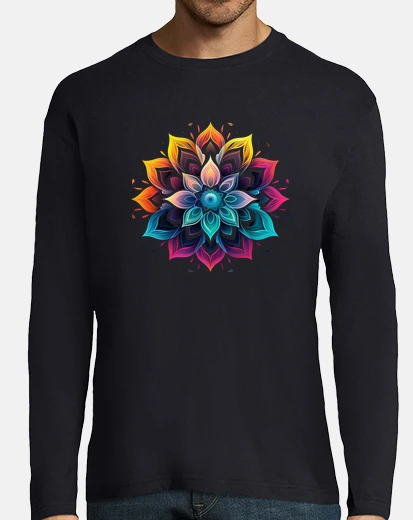 MANDALA on BLACK LONG SLEEVES
