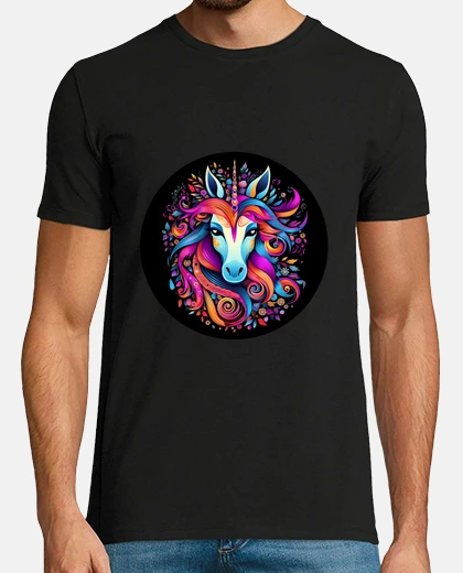 MANDALA UNICORN 01 BLACK SHIRT